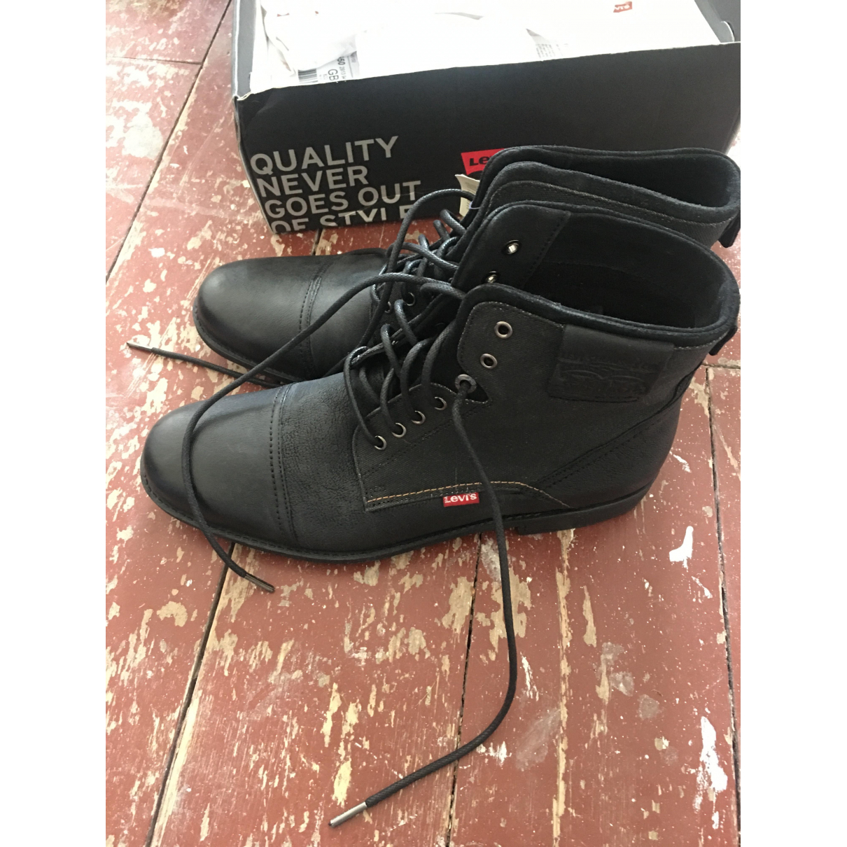 Leather boots Levi's Black size 44 EU 